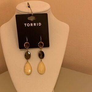 torrid Brown and Yellow Teardrop Dangle Earrings